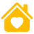 house with heart icon decorative